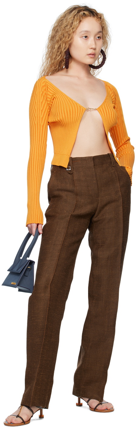 JACQUEMUS カーディガン ラ マイユ プラル ロング ブラウン Jacquemus La maille pral longue cardigan - Brown|223KN5002190880