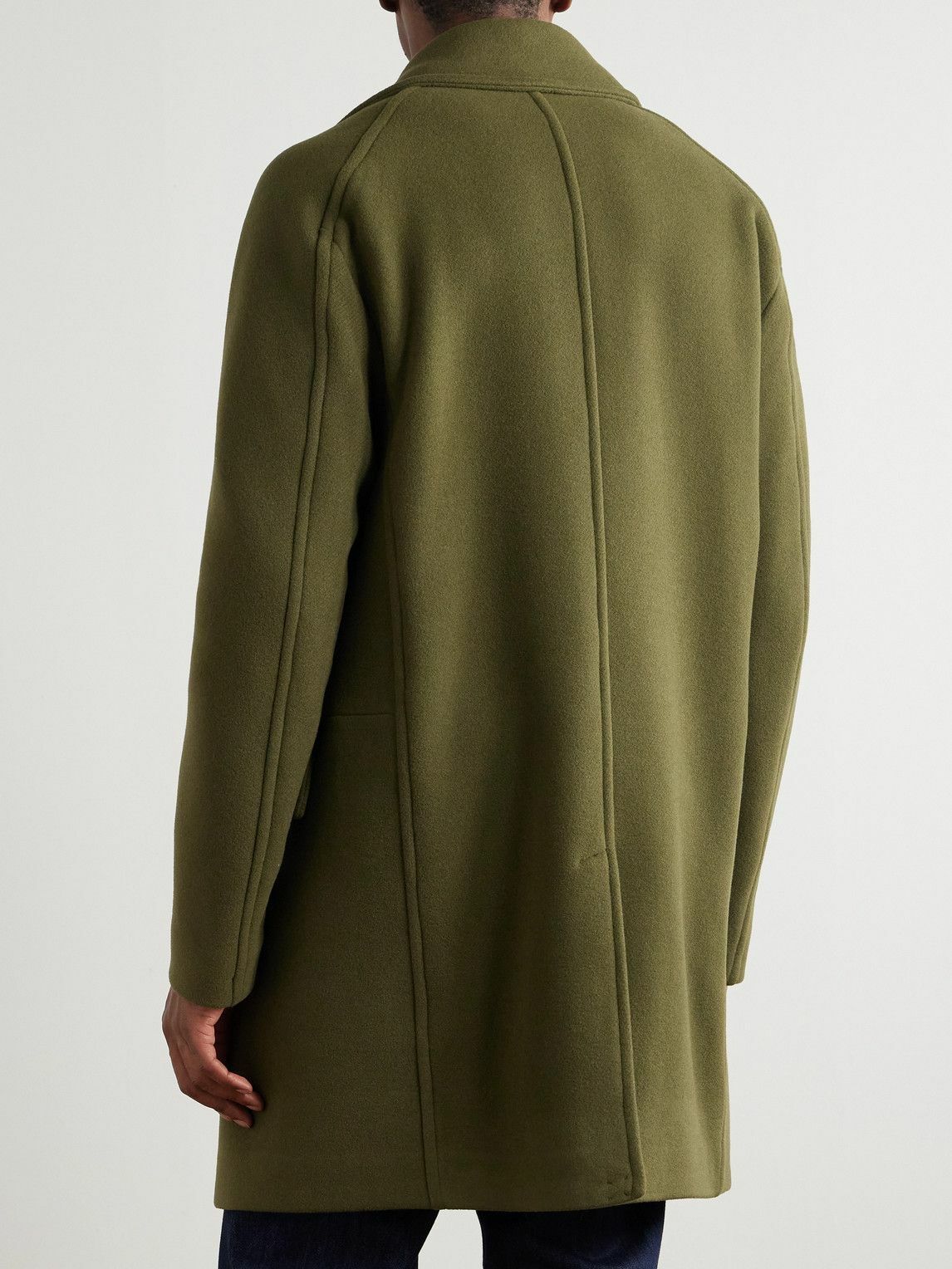 Officine Générale - Amir Double-Breasted Brushed Wool-Blend Coat - Green