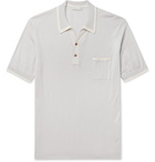 Etro - Contrast-Tipped Cotton and Cashmere-Blend Polo Shirt - Gray