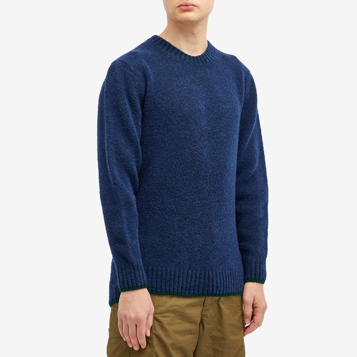 Country Of Origin Men's Picadilly Tipped Knit Jumper in Peekablue