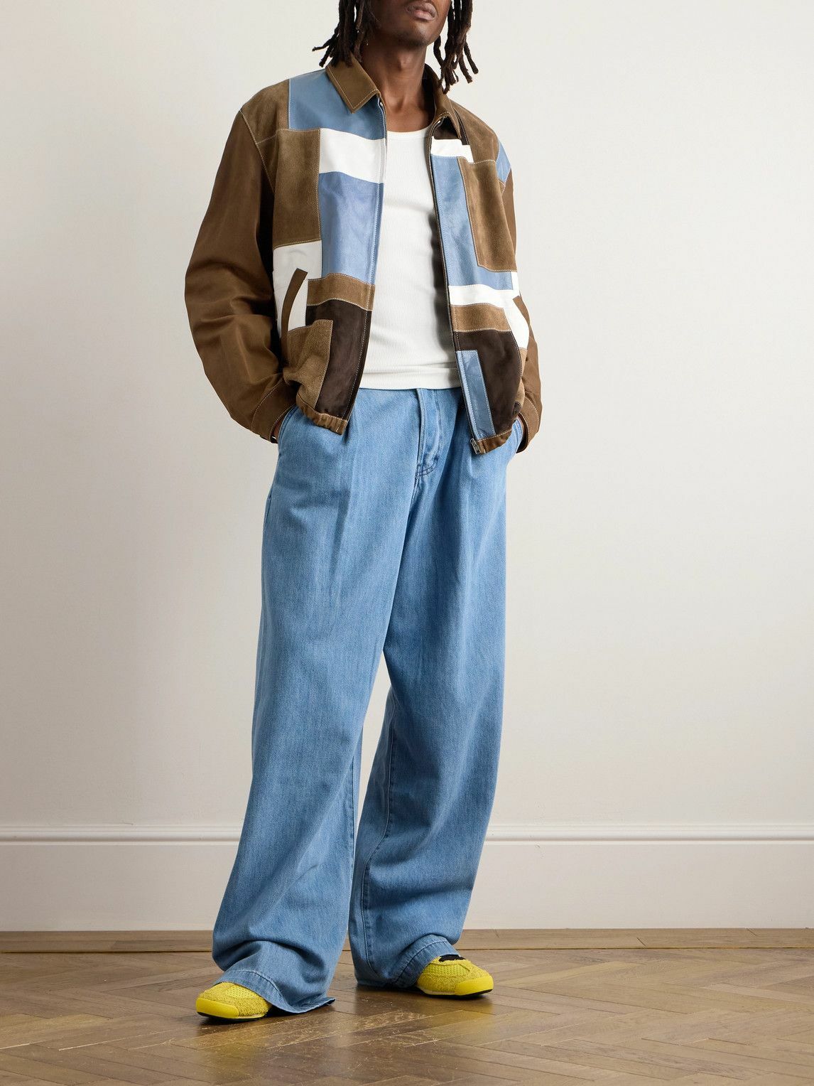 Marni - Patchwork Suede and Textured-Leather Blouson Jacket
