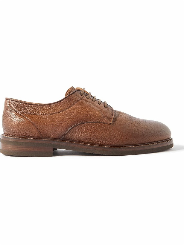 Photo: Brunello Cucinelli - Full-Grain Leather Derby Shoes - Brown