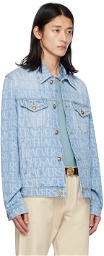 Versace Blue Allover Denim Jacket