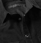 rag & bone - Beck Garment-Dyed Cotton-Corduroy Western Shirt - Black