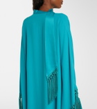 Taller Marmo Cecil fringed crêpe cady kaftan