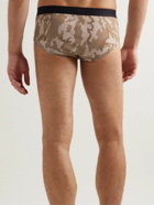 TOM FORD - Camouflage-Print Stretch-Cotton Briefs - Neutrals