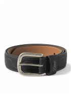DIME - Desert 4cm Embroidered Leather Belt - Black
