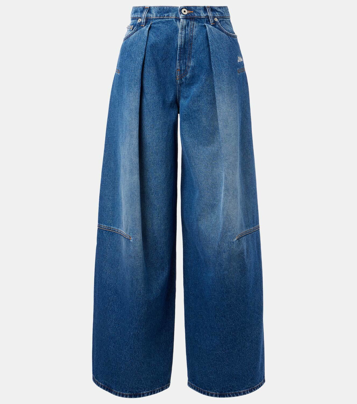 Jean Paul Gaultier Embroidered pleated wide-leg jeans Jean Paul