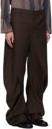 JiyongKim Brown Twisted Trousers