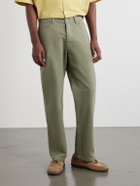 Mr P. - Edward Straight-Leg Linen Trousers - Green