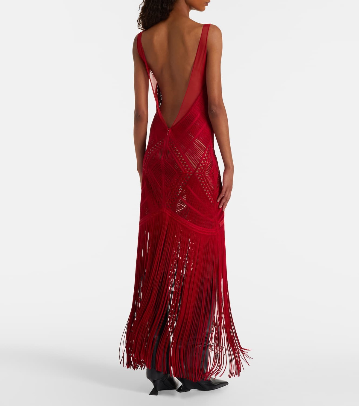The Attico Soutache embroidered tulle cocktail dress