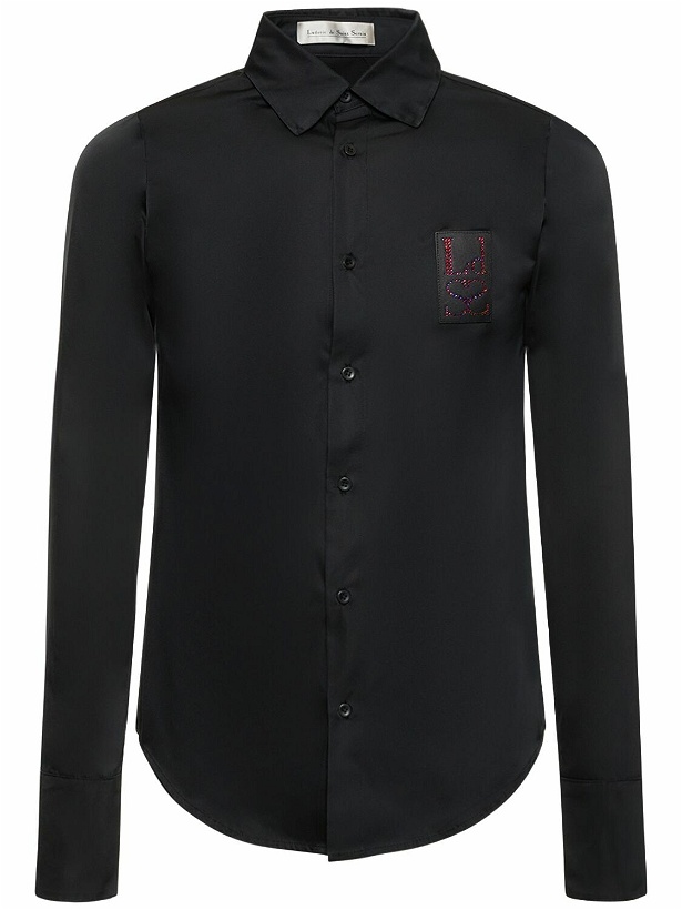 Photo: LUDOVIC DE SAINT SERNIN - Embellished Logo Taffeta Slim Fit Shirt