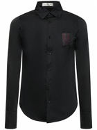 LUDOVIC DE SAINT SERNIN - Embellished Logo Taffeta Slim Fit Shirt