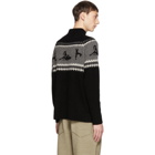 The Elder Statesman Black Cashmere The Fairest Isle Sweater