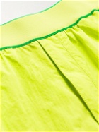Bottega Veneta - Wide-Leg Logo-Embroidered Crinkled-Shell Shorts - Yellow