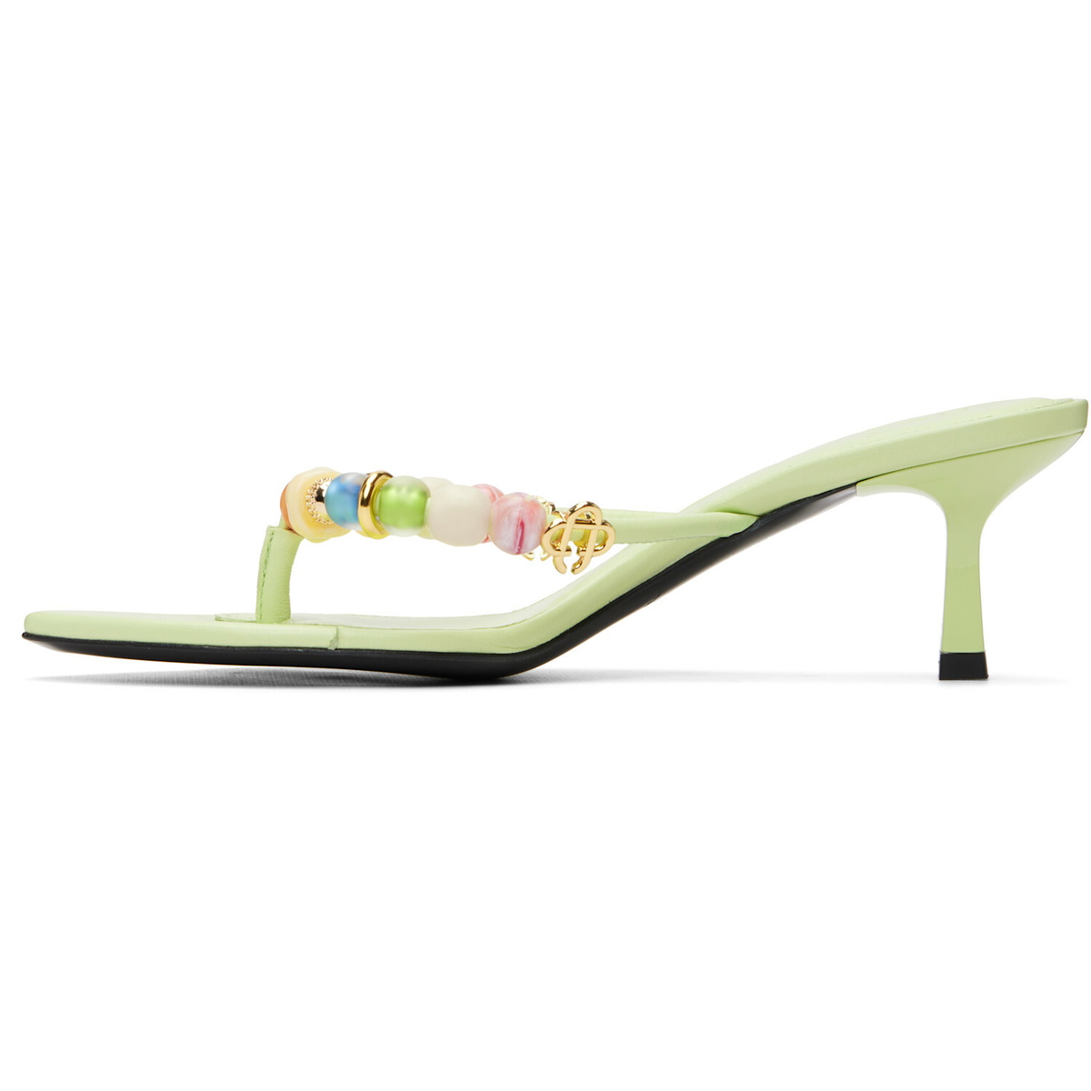 Casablanca Green Beaded Heeled Sandals