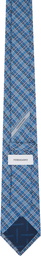 Ferragamo Blue Gancini Chain Print Silk Tie