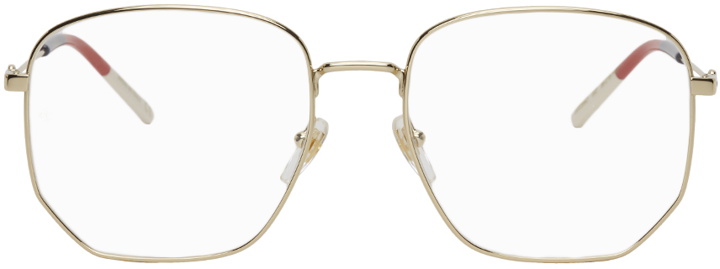 Photo: Gucci Gold Rounded Square Glasses