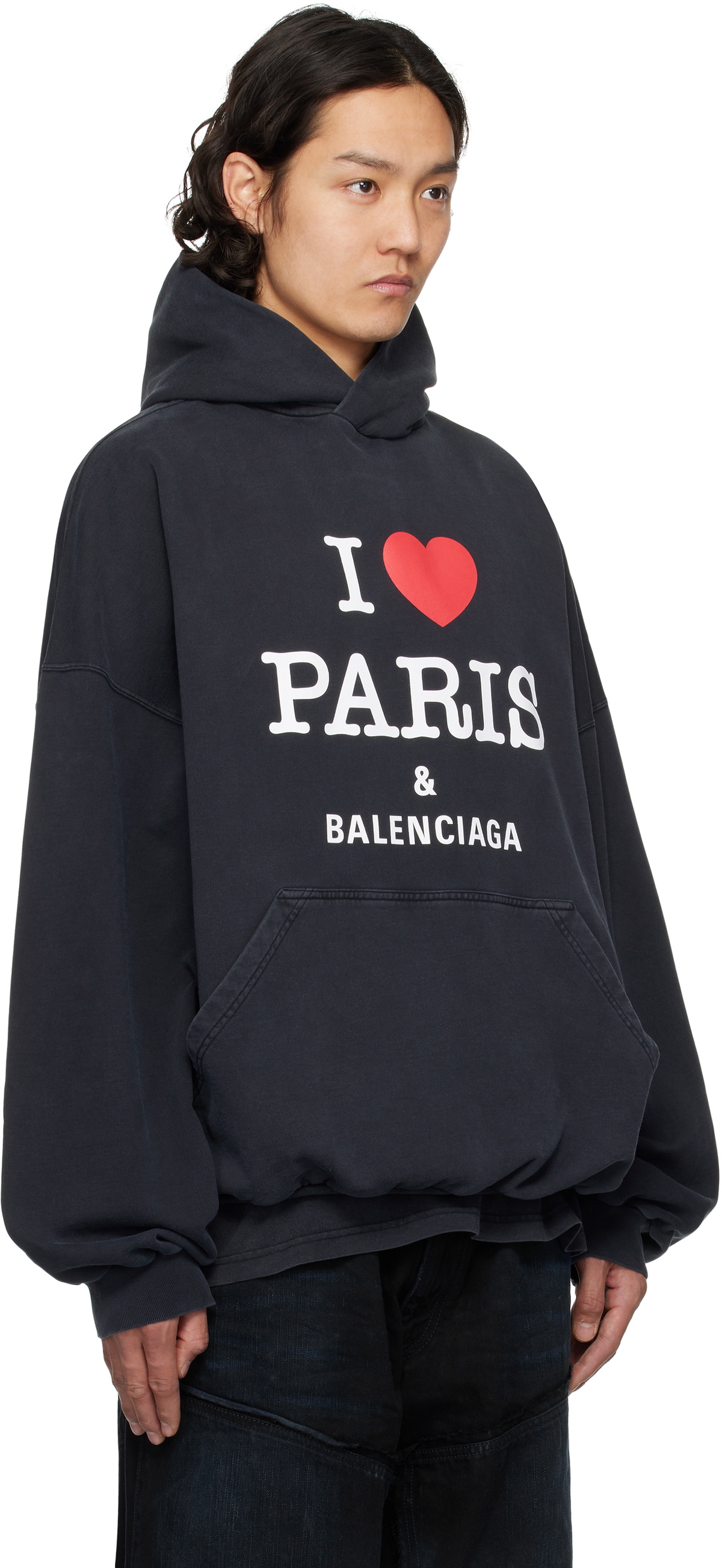 Balenciaga Black 'I Love Paris & Balenciaga' Hoodie Balenciaga
