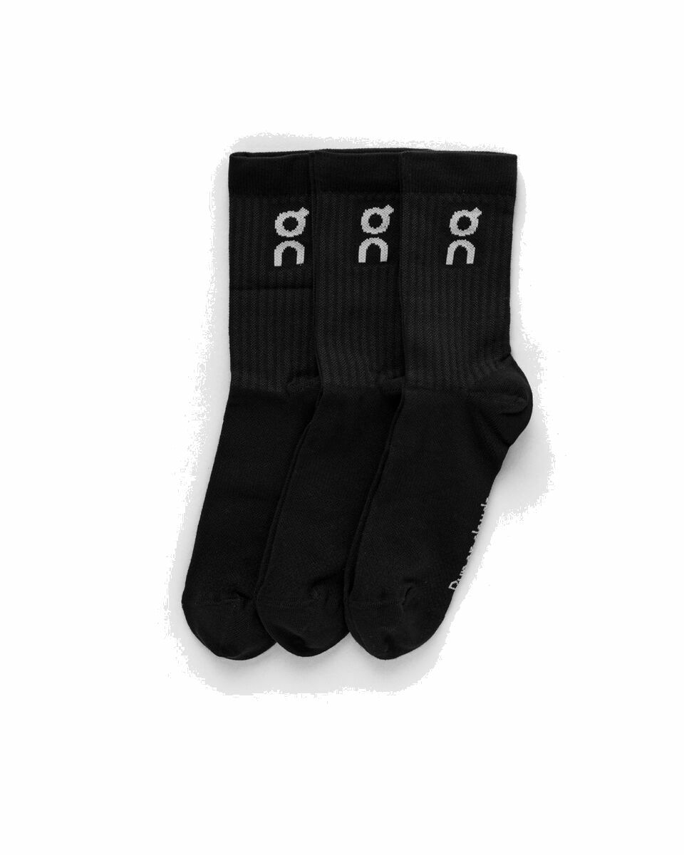 Photo: On Logo Sock 3 Pack Black - Mens - Socks