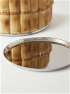 Lorenzi Milano - Glass and Bamboo Flower Vase Set