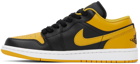 Nike Jordan Black & Yellow Air Jordan 1 Low Sneakers