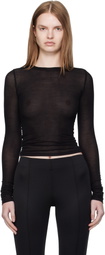 Paris Georgia Black Elemental Sheer Long Sleeve T-shirt