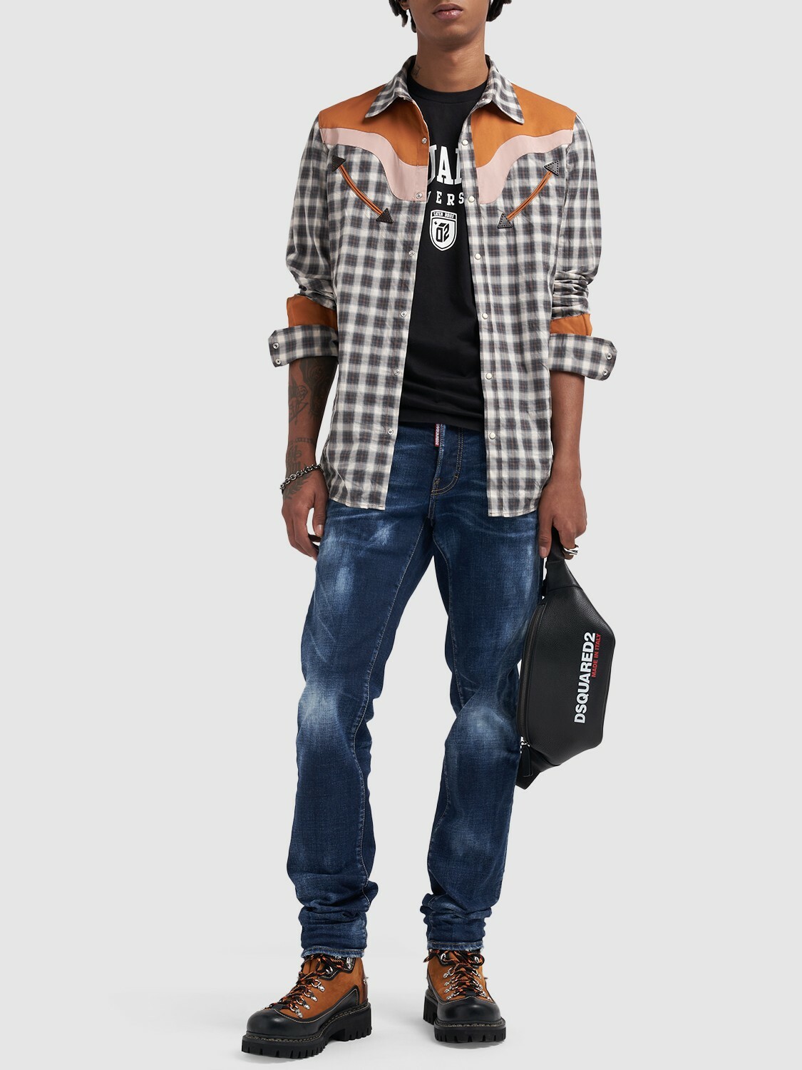 Dsquared2 Blue/yellow chequered shirt