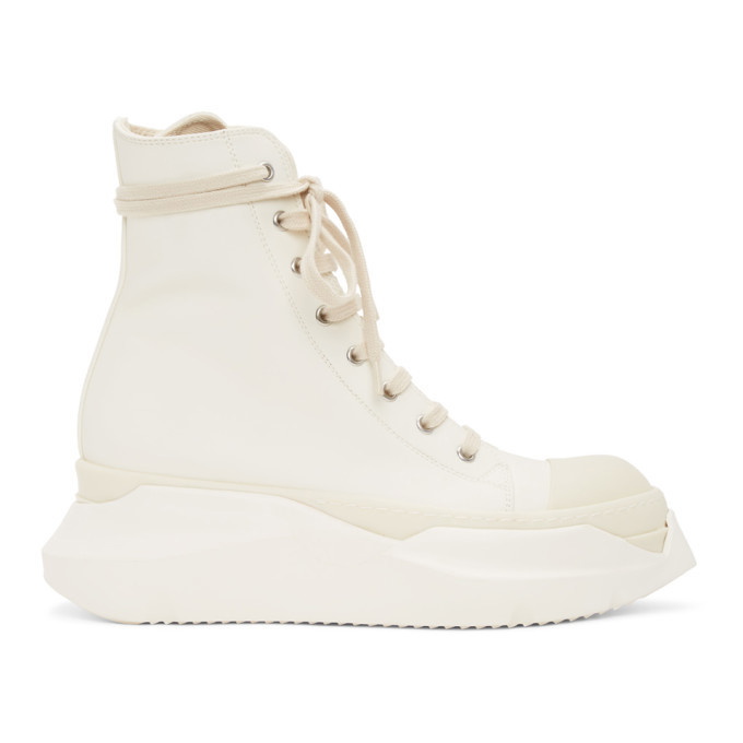 Photo: Rick Owens Drkshdw White Abstract High Sneakers