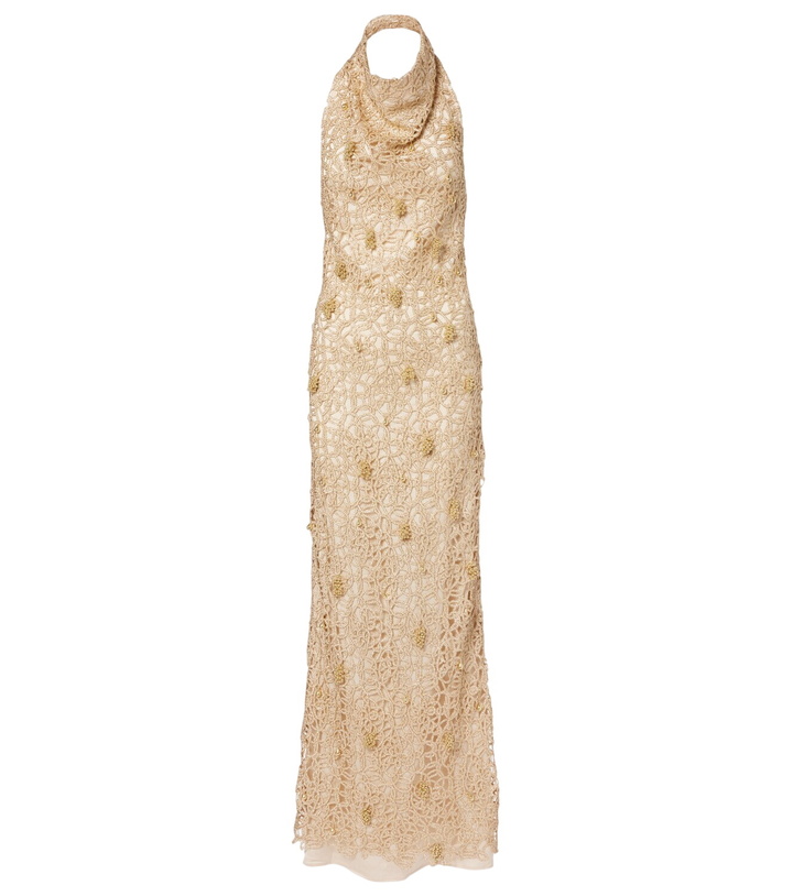 Photo: Xu Zhi Open-back embellished maxi dress