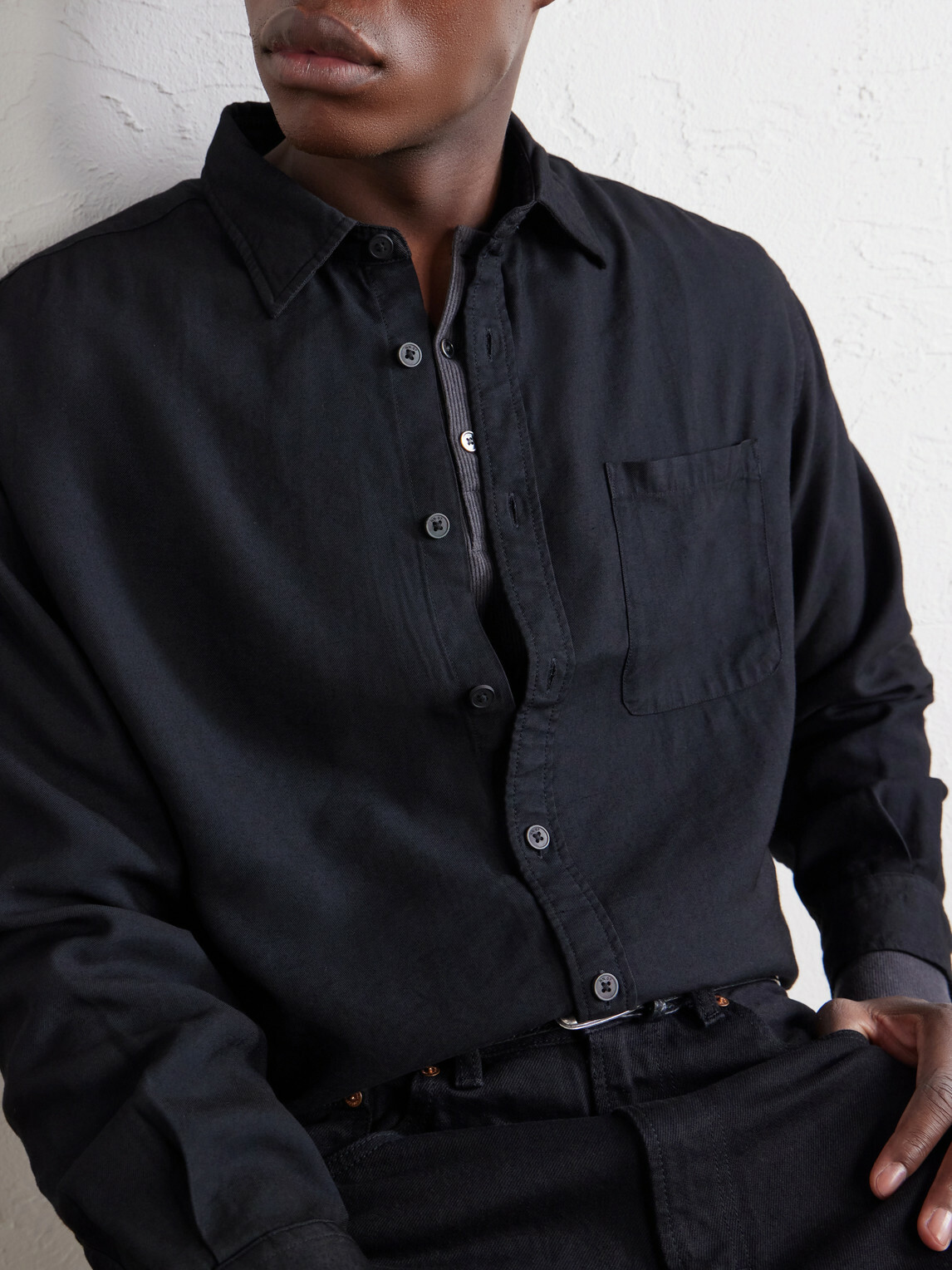 NN07 - Deon 5027 LENZING™ ECOVERO™ Twill Shirt - Black