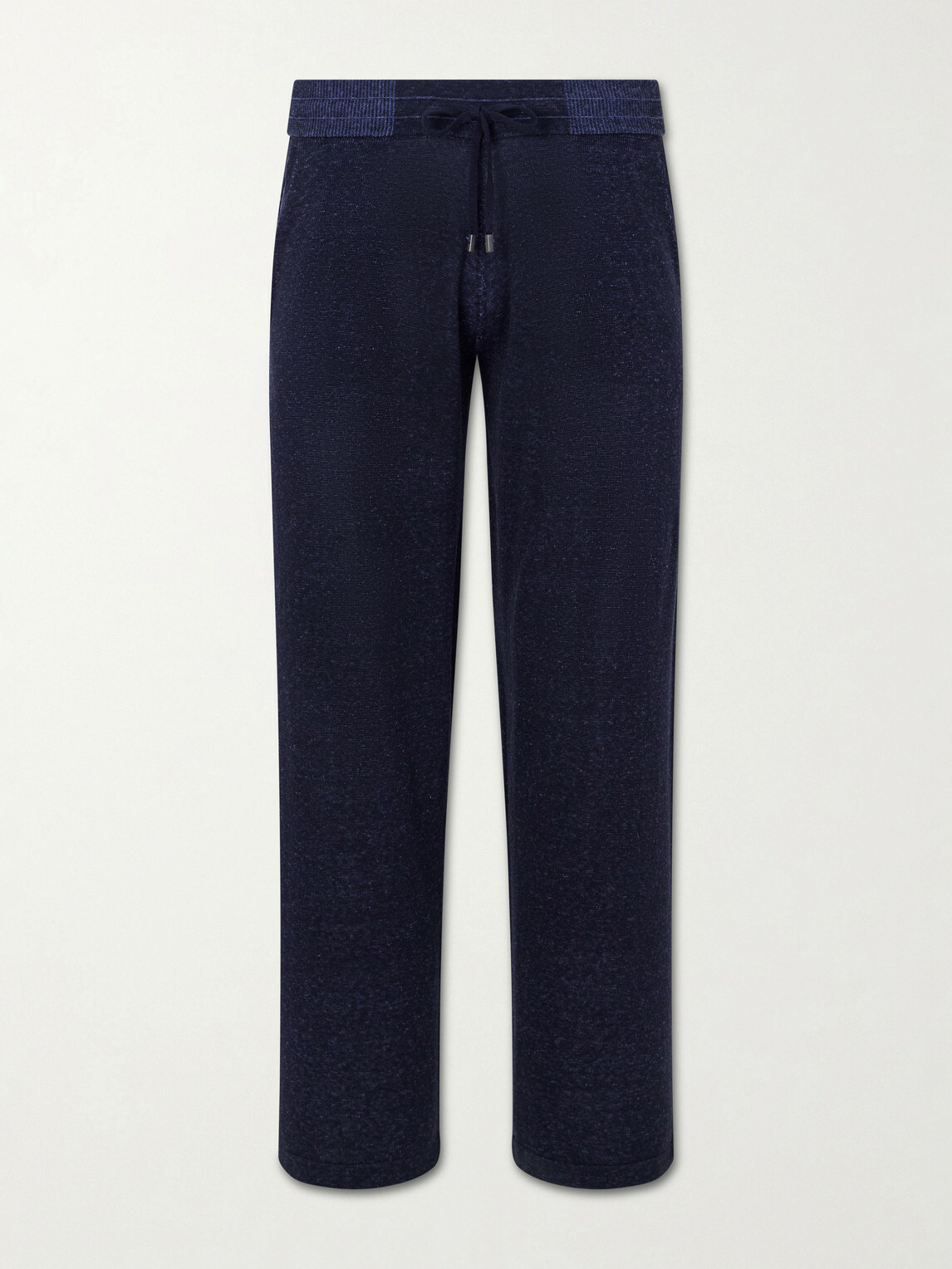PIACENZA 1733 - Straight-Leg Silk and Linen-Blend Drawstring Sweatpants - Blue