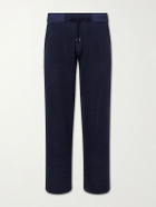 PIACENZA 1733 - Straight-Leg Silk and Linen-Blend Drawstring Sweatpants - Blue