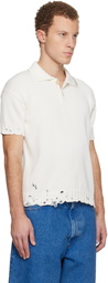Marni Off-White Dishevelled Cotton Polo