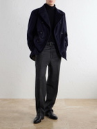 N.PEAL - Great Portland Double-Breasted Wool and Cashmere-Blend Twill Coat - Blue