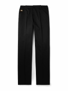Versace - Straight-Leg Embellished Cotton-Gabardine Trousers - Black