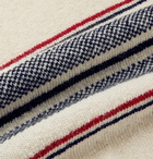 THOM BROWNE - Slim-Fit Striped Wool and Mohair-Blend Sweater - White