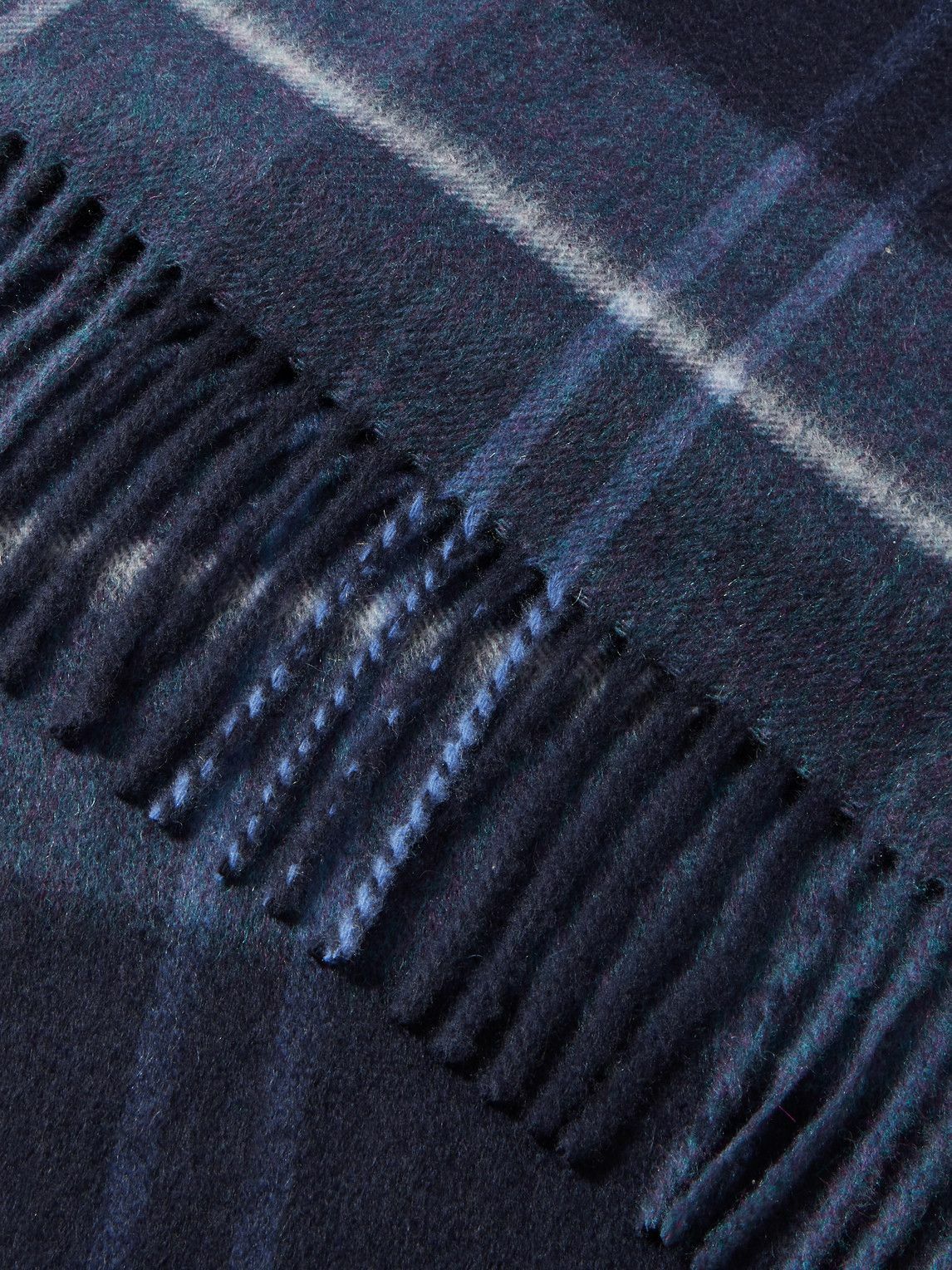 Johnstons of Elgin - Fringed Checked Cashmere Scarf
