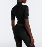 Gucci Embellished silk-blend lace crop top