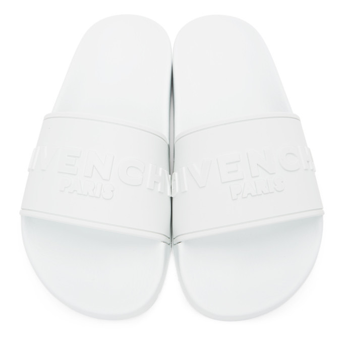 Givenchy White Logo Flat Sandals Givenchy