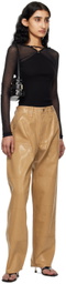 Dion Lee Beige Laminated Jeans