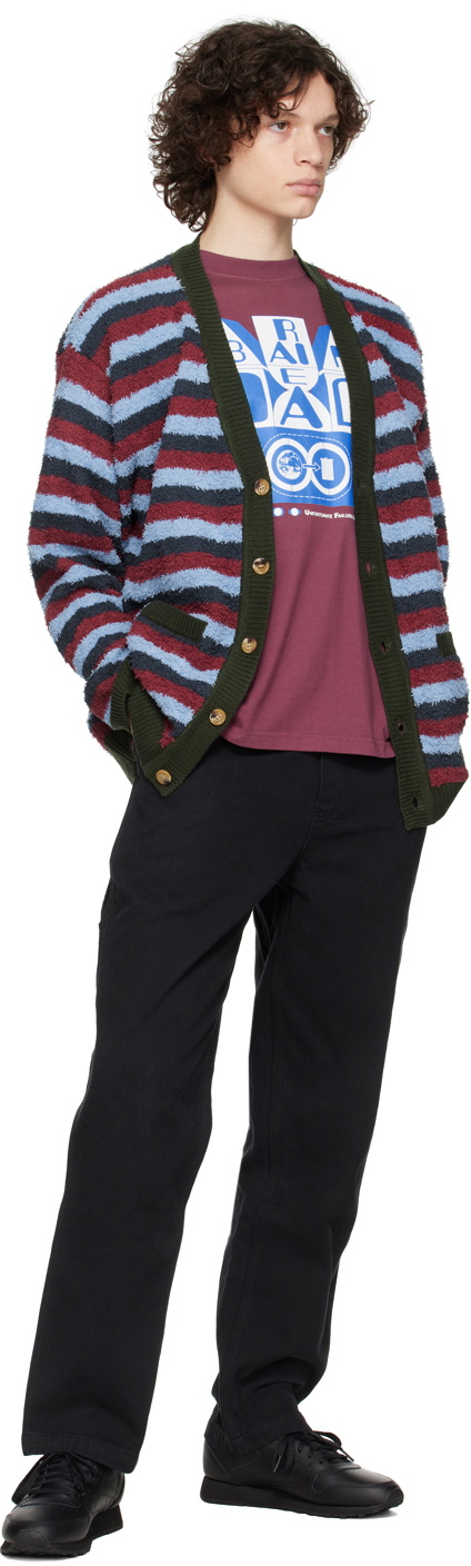 トップス brain dead teddy fur striped cardigan Brain Dead Teddy Fur Striped Cardigan - Blue Multi – Goodhood