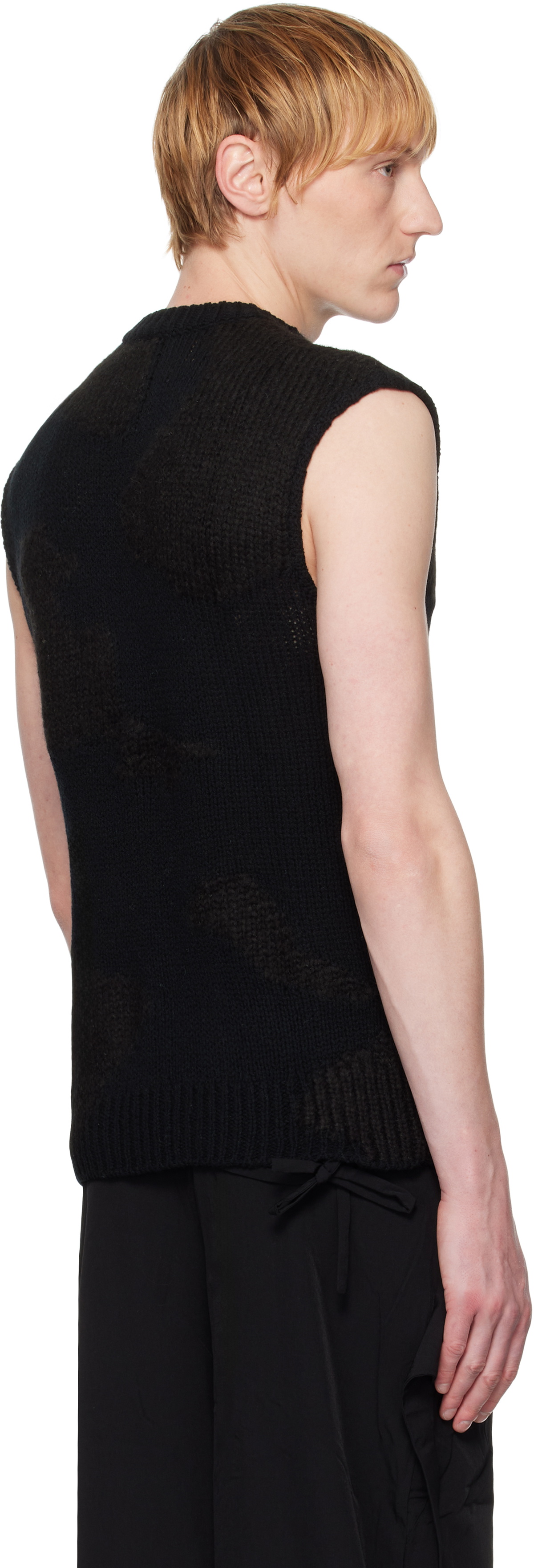 HELIOT EMIL Black Ophiolite Knit Vest