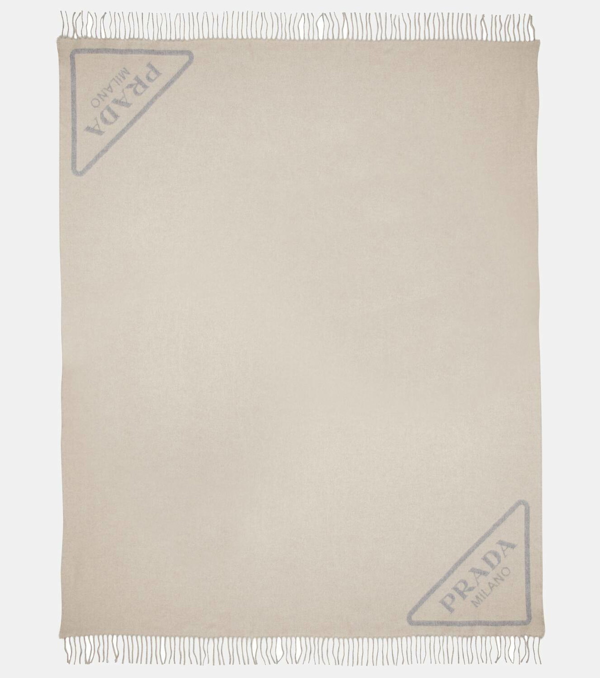 Prada Logo jacquard cashmere blanket