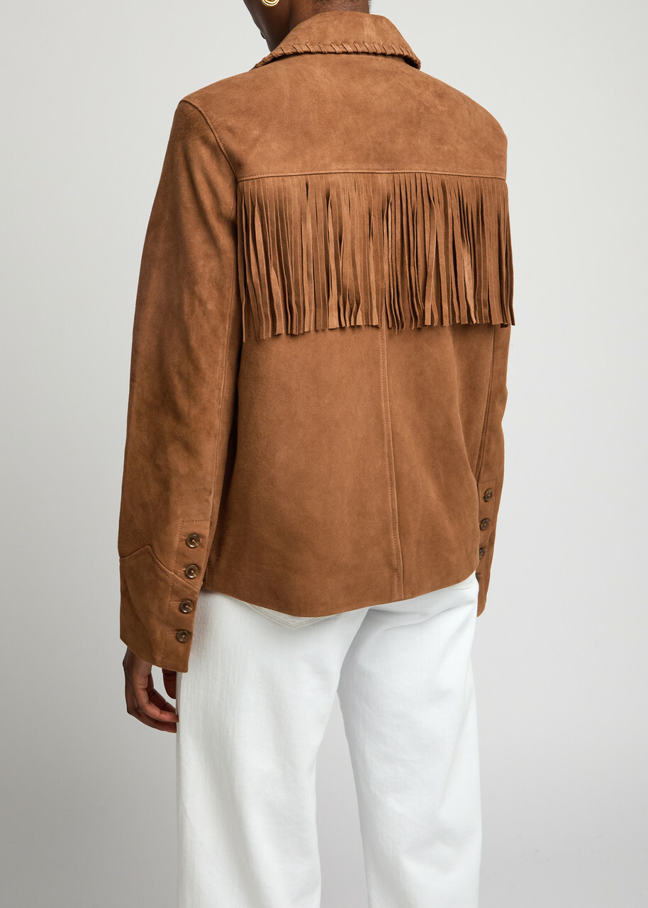 Paige Maronti Fringed Suede Jacket Brown