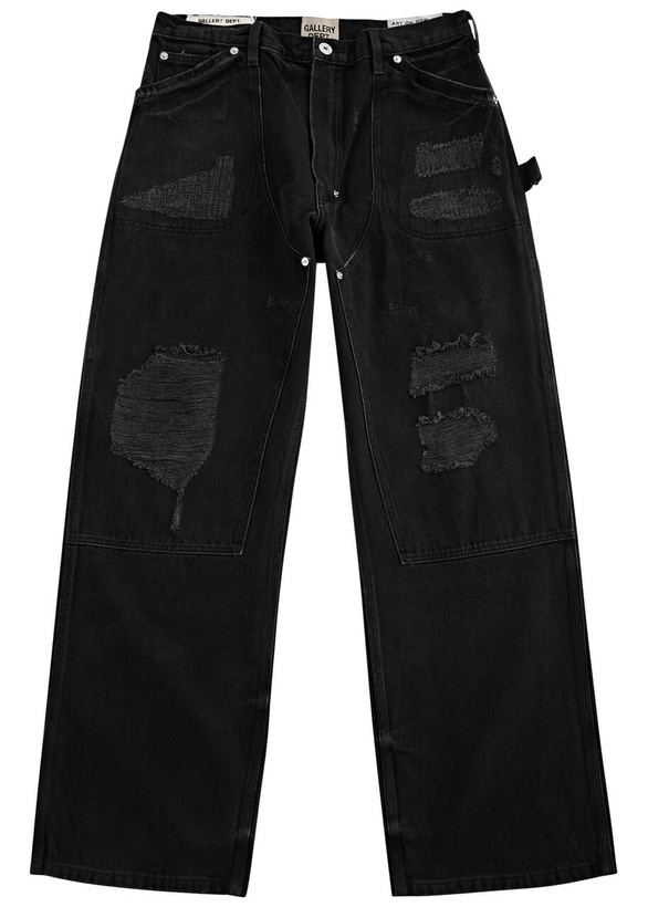Photo: Gallery Dept. Branko Distressed Straight-leg Jeans Black