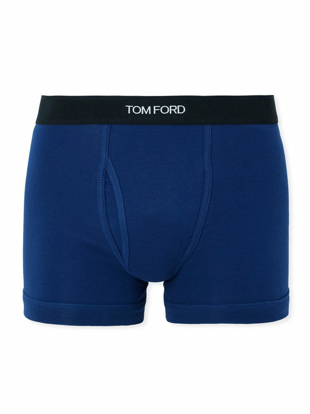 Photo: TOM FORD - Stretch-Cotton Boxer Briefs - Blue