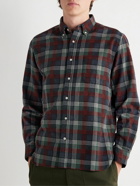 Beams Plus - Button-Down Collar Checked Cotton-Flannel Shirt - Gray