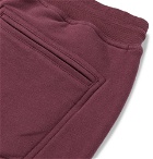 Brunello Cucinelli - Fleece-Back Stretch-Cotton Jersey Sweatpants - Burgundy