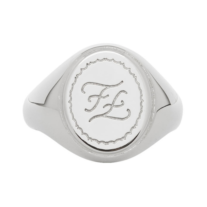 Photo: Fendi Silver Karligraphy Signet Ring